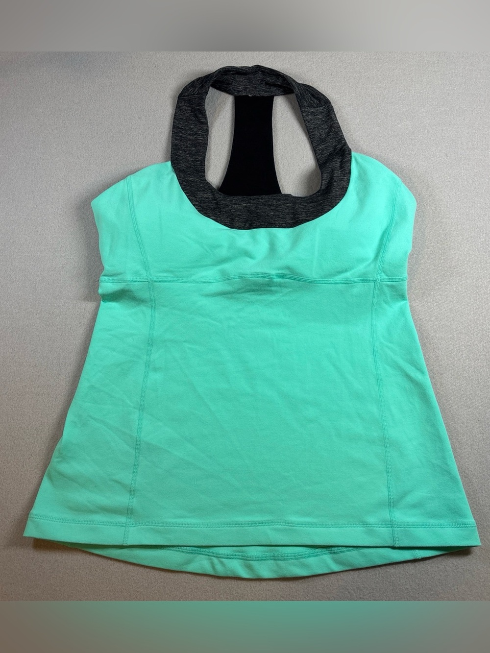 Lululemon Women's Mint Halter Active Tank Top - Black Trim